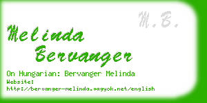 melinda bervanger business card